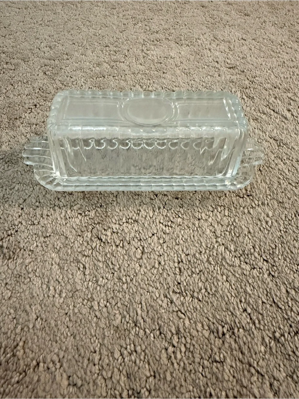 Clear Glass Butter Dish with Lid